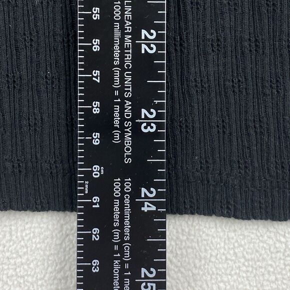 Pilcro Anthropologie Womens L Black Ribbed Long Sleeve Pullover Sweater Top - Picture 3 of 8